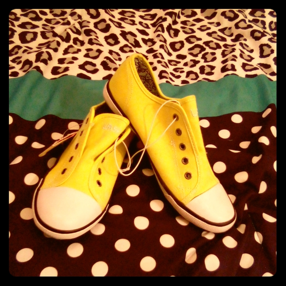 Yellow Wash Sneakers